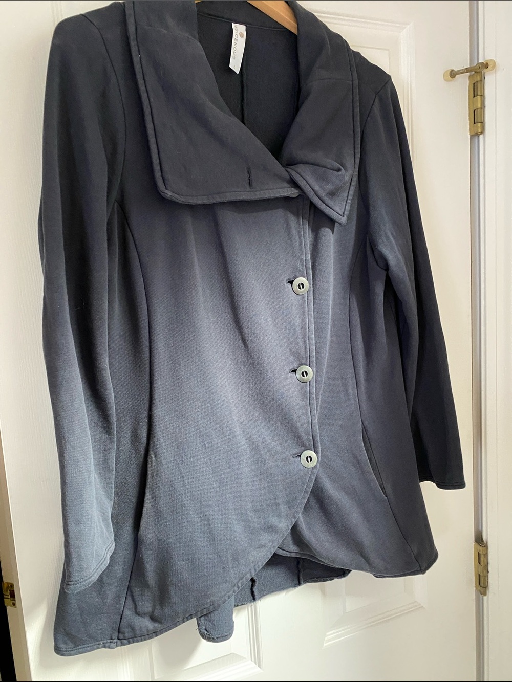 Indigenous Designs Black Asymmetric Button Blazer/Jacket